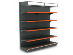 Стеллаж с рекламной панелью