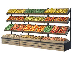 Пристенный стеллаж для многоуровневой выкладки товара.