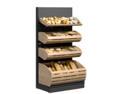 Стеллаж хлебный с деревянными корзинами