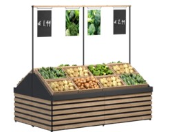Стеллаж овощной с деревянными накладками